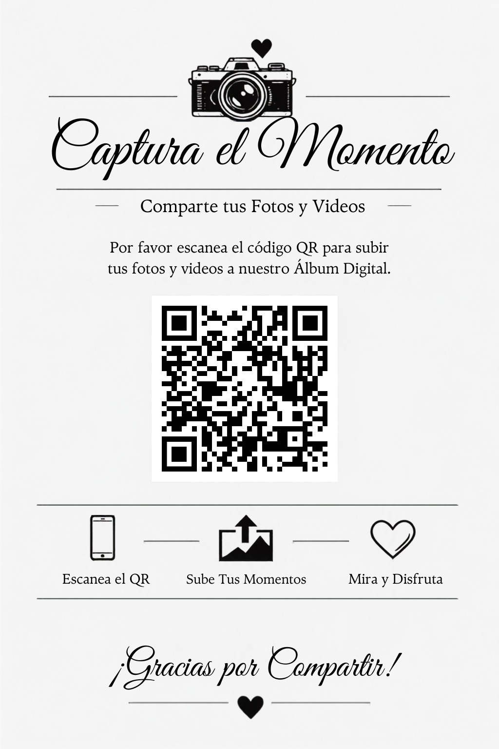 Tarjeta con código QR para nuestro Álbum Digital